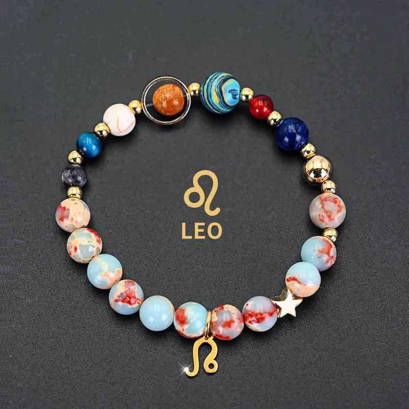 Zodiac Signs Imperial Jasper Elastic Bracelets for Women & Everyday Wear
