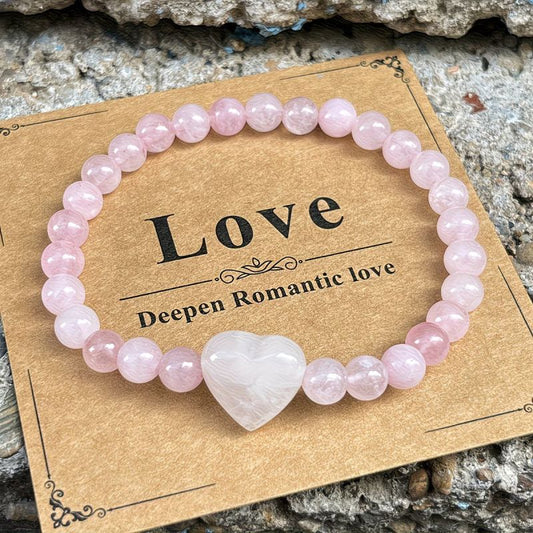 Natural Heart Shape Crystal Bracelet for Love and Relationship