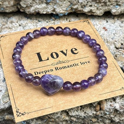 Natural Heart Shape Crystal Bracelet for Love and Relationship
