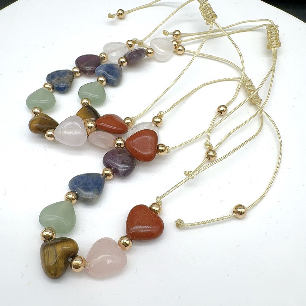 Natural Multi Style Heart Shape Crystal Bracelet for Love and Relationship