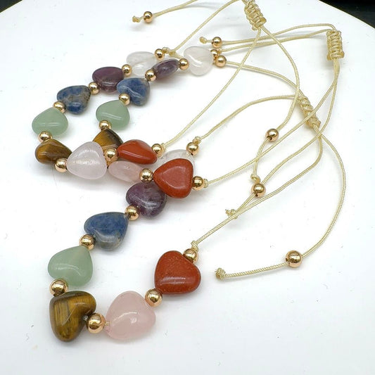 Natural Multi Style Heart Shape Crystal Bracelet for Love and Relationship