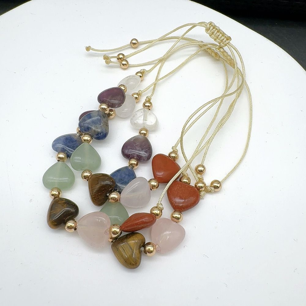 Natural Multi Style Heart Shape Crystal Bracelet for Love and Relationship
