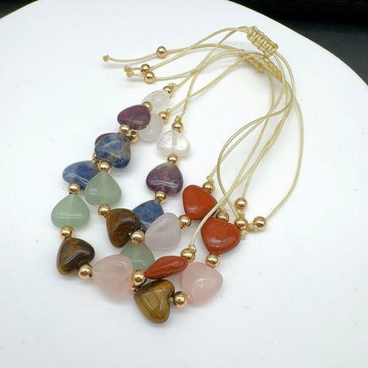 Natural Multi Style Heart Shape Crystal Bracelet for Love and Relationship