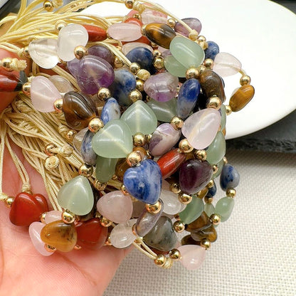 Natural Multi Style Heart Shape Crystal Bracelet for Love and Relationship