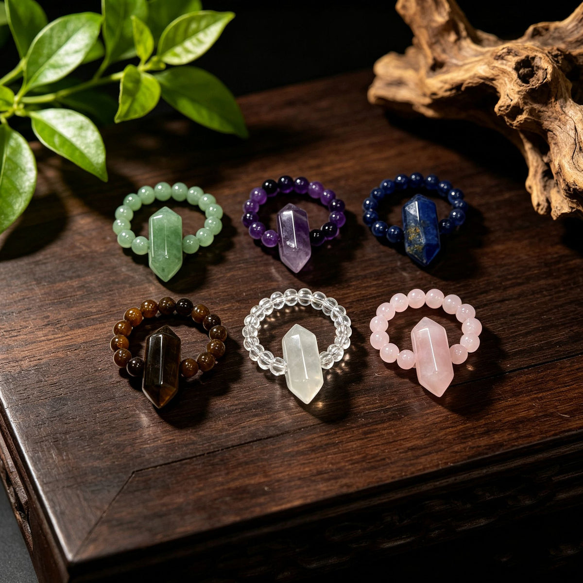 Energy Point Beads Ring Elastic Rings