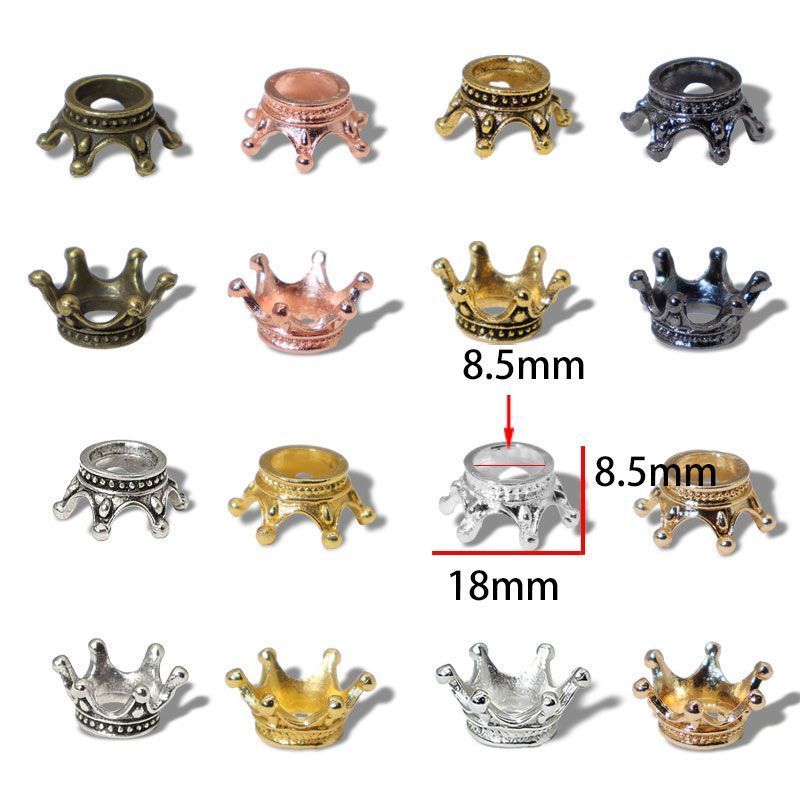 5PCS Crown Brass Spacer Bead
