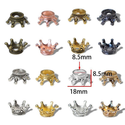 5PCS Crown Brass Spacer Bead