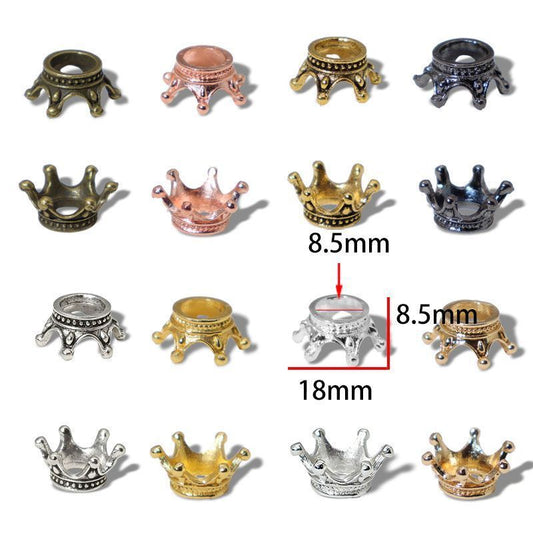 5PCS Crown Brass Spacer Bead