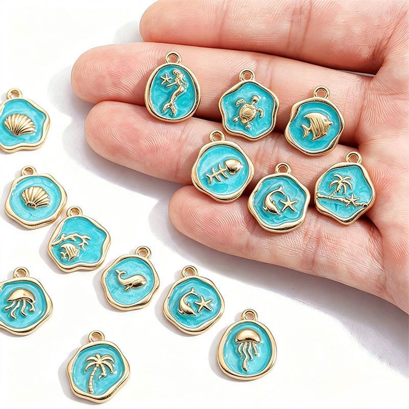 Assorted Ocean Design Charms for Jewelry Making