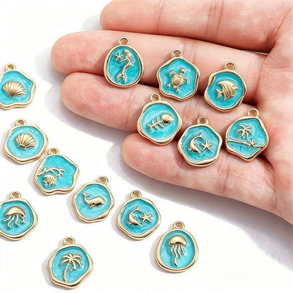 Assorted Ocean Design Charms for Jewelry Making