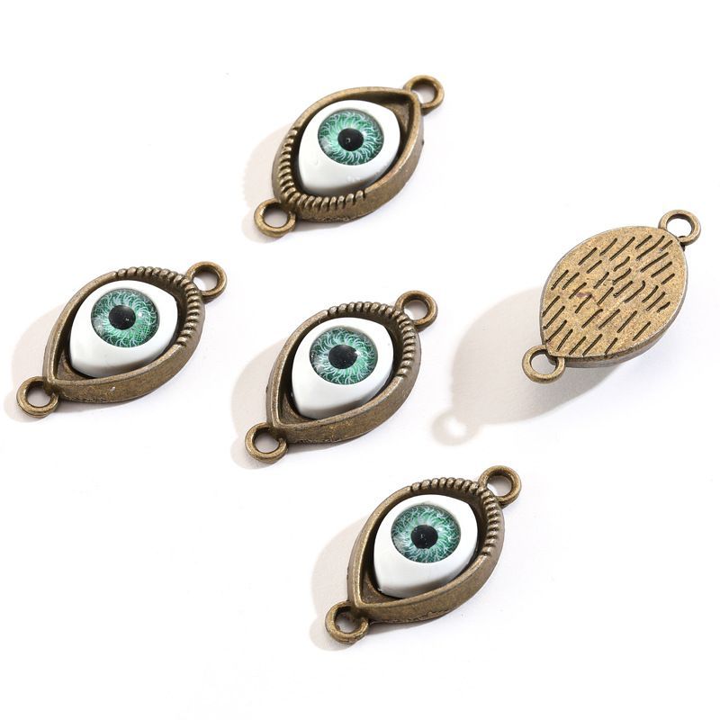 1PCS Green Color Evil Eyes Connector 15x30mm
