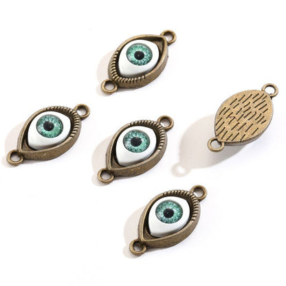 1PCS Green Color Evil Eyes Connector 15x30mm
