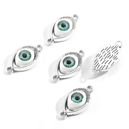 1PCS Green Color Evil Eyes Connector 15x30mm