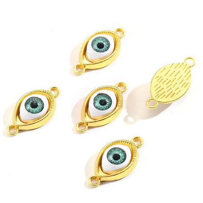 1PCS Green Color Evil Eyes Connector 15x30mm