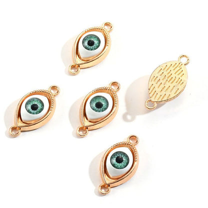 1PCS Green Color Evil Eyes Connector 15x30mm
