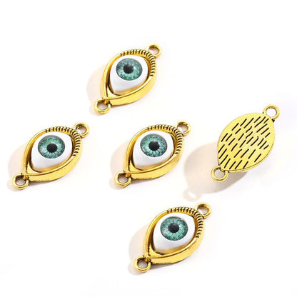 1PCS Green Color Evil Eyes Connector 15x30mm