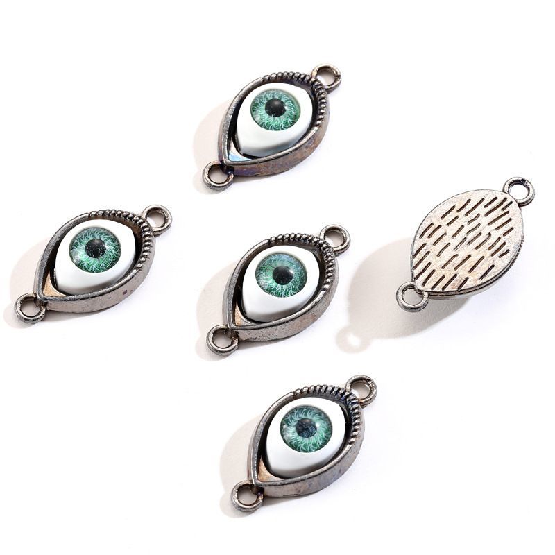 1PCS Green Color Evil Eyes Connector 15x30mm