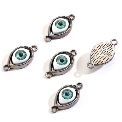 1PCS Green Color Evil Eyes Connector 15x30mm