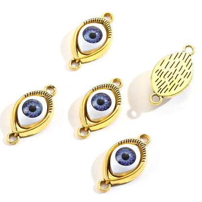 1PCS Purple Color Evil Eyes Connector 15x30mm