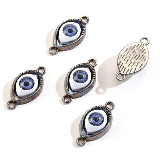 1PCS Purple Color Evil Eyes Connector 15x30mm