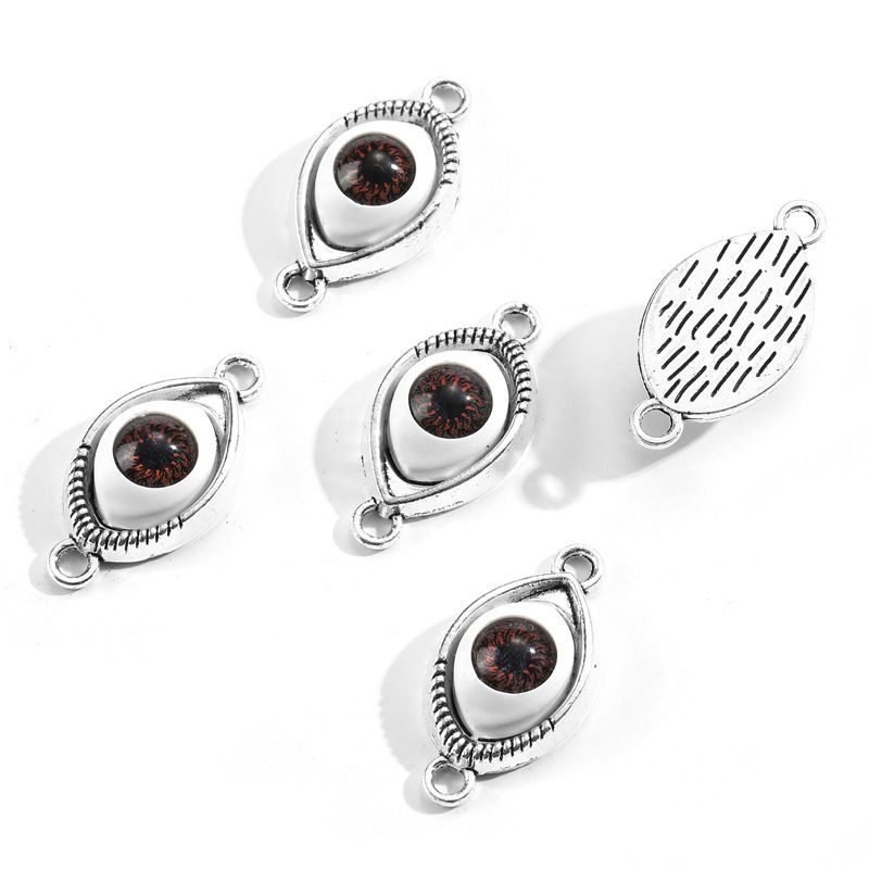 1PCS Brown Color Evil Eyes Connector 15x30mm
