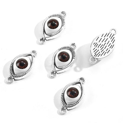 1PCS Brown Color Evil Eyes Connector 15x30mm