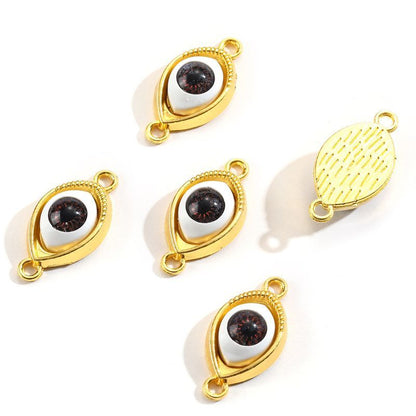 1PCS Brown Color Evil Eyes Connector 15x30mm