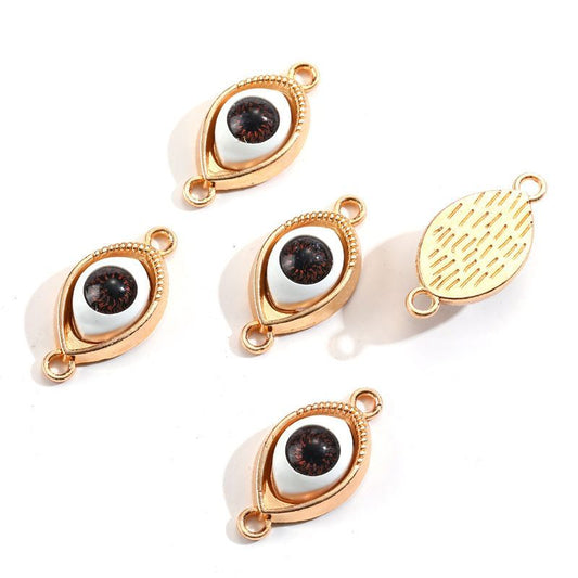 1PCS Brown Color Evil Eyes Connector 15x30mm