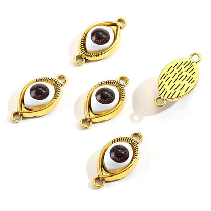 1PCS Brown Color Evil Eyes Connector 15x30mm