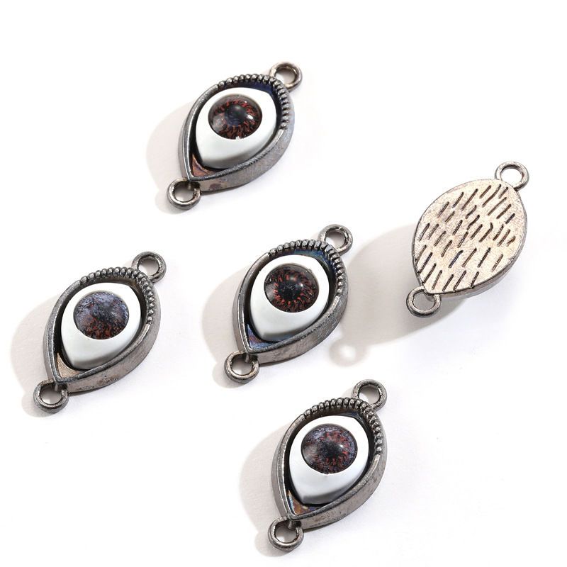 1PCS Brown Color Evil Eyes Connector 15x30mm