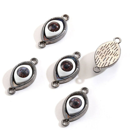 1PCS Brown Color Evil Eyes Connector 15x30mm