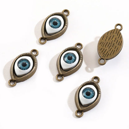 1PCS Blue Color Evil Eyes Connector 15x30mm
