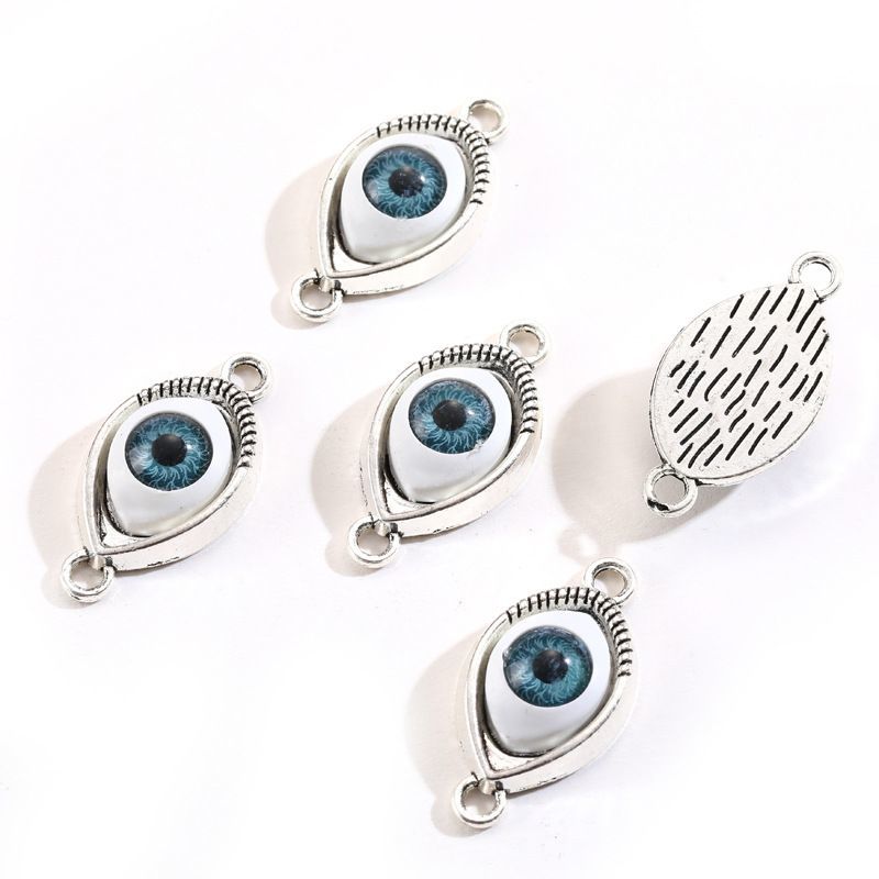 1PCS Blue Color Evil Eyes Connector 15x30mm