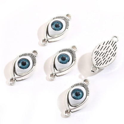 1PCS Blue Color Evil Eyes Connector 15x30mm