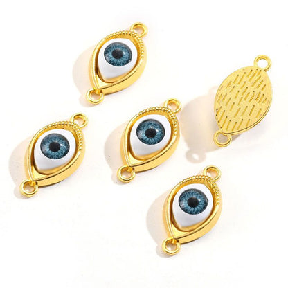 1PCS Blue Color Evil Eyes Connector 15x30mm