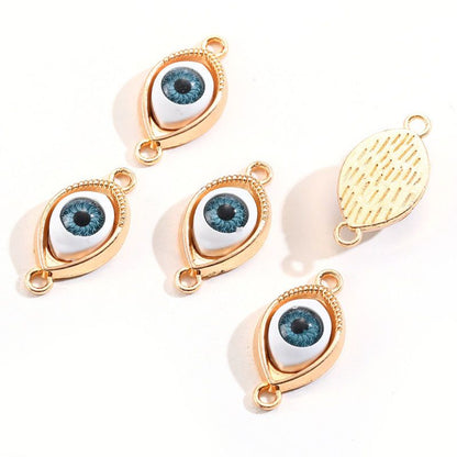 1PCS Blue Color Evil Eyes Connector 15x30mm