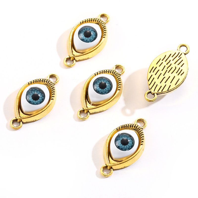 1PCS Blue Color Evil Eyes Connector 15x30mm