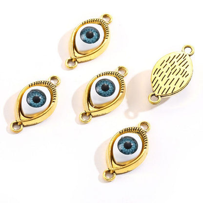 1PCS Blue Color Evil Eyes Connector 15x30mm