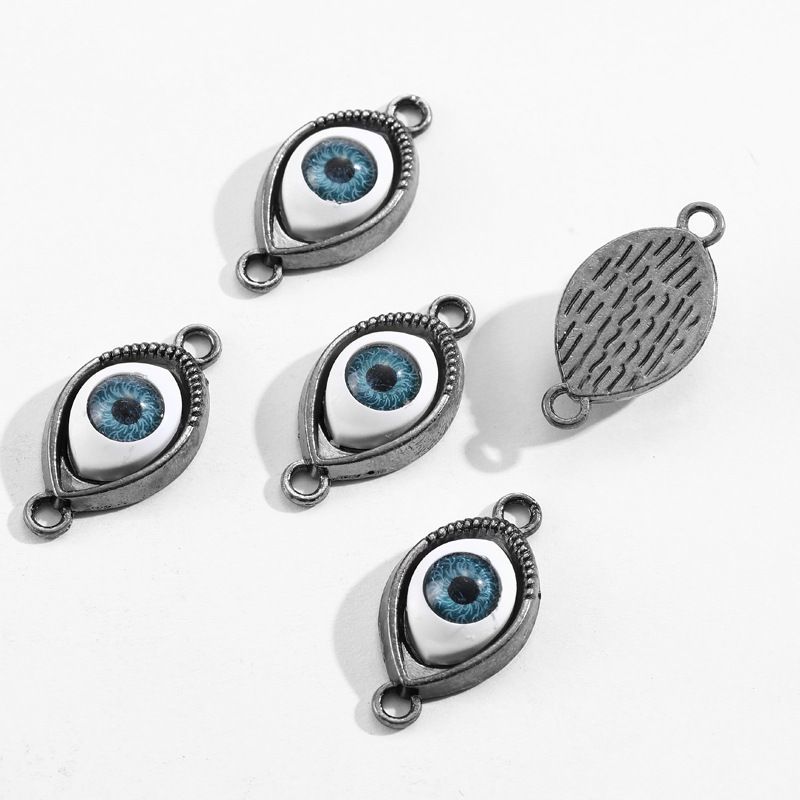 1PCS Blue Color Evil Eyes Connector 15x30mm