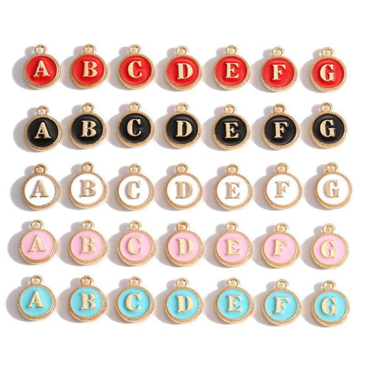 Colorful Alphabet Set Jewelry Making Findings Charm 12x15mm