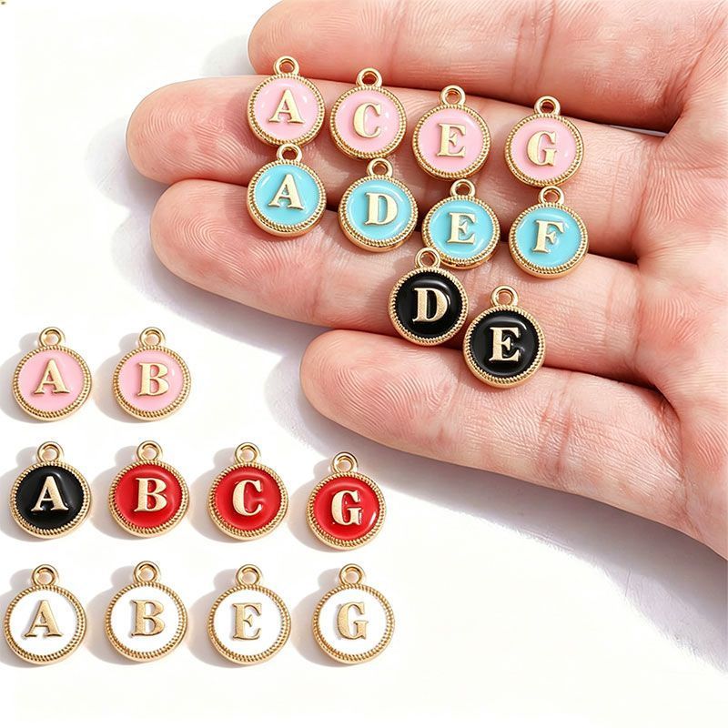 Colorful Alphabet Set Jewelry Making Findings Charm 12x15mm