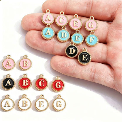 Colorful Alphabet Set Jewelry Making Findings Charm 12x15mm