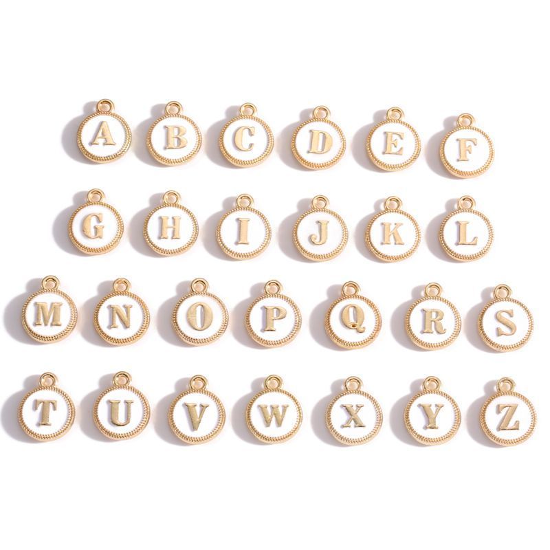 Colorful Alphabet Set Jewelry Making Findings Charm 12x15mm