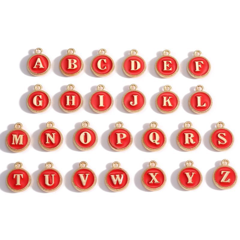 Colorful Alphabet Set Jewelry Making Findings Charm 12x15mm