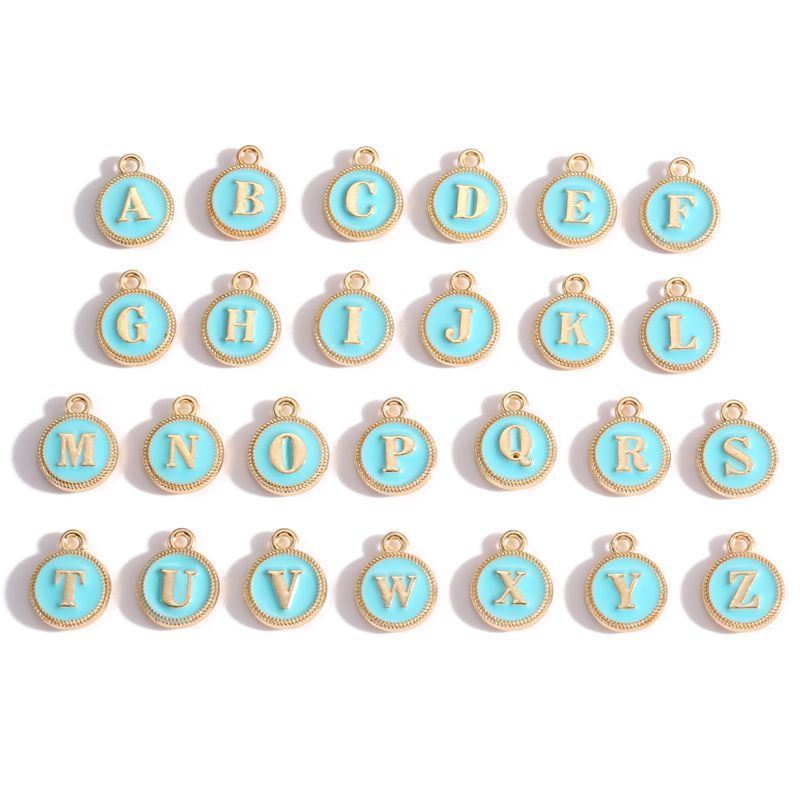 Colorful Alphabet Set Jewelry Making Findings Charm 12x15mm