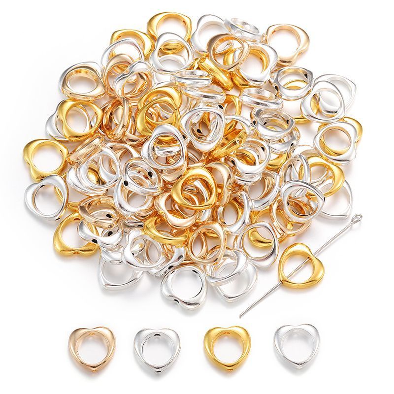 20PCS Multi Color Heart Shape Connector 12x12mm Can Fit 8mm Beads