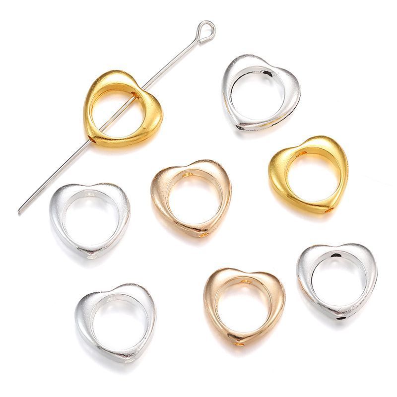 20PCS Multi Color Heart Shape Connector 12x12mm Can Fit 8mm Beads