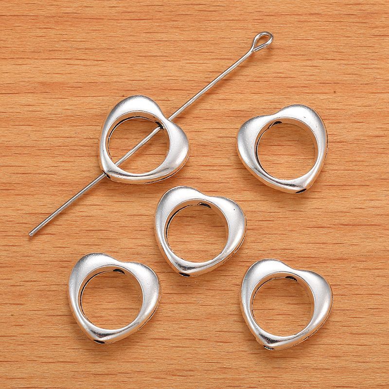 20PCS Multi Color Heart Shape Connector 12x12mm Can Fit 8mm Beads