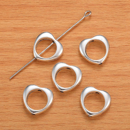 20PCS Multi Color Heart Shape Connector 12x12mm Can Fit 8mm Beads