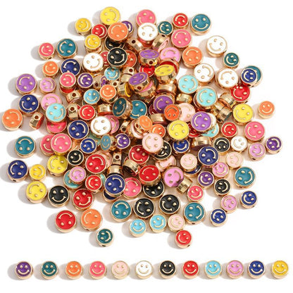 5PCS Colorful Happy Face Jewelry Making Findings Spacer